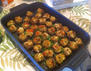 Karl’s Scallop Stuffed Mushrooms