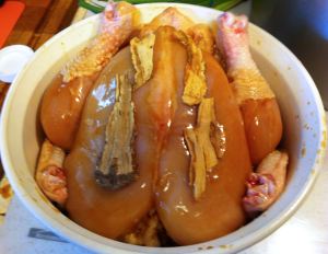 Karl’s Steamed Dong Quai Chicken (laying the dong quai on the chicken)