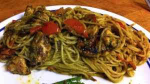 Karl’s Chicken Pesto with Angel Hair Pasta
