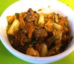 Karl’s Lamb, Oyster Mushroom, and Romaine Stir-fry