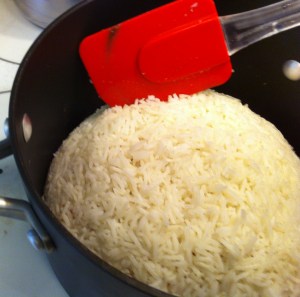 Mound the rice