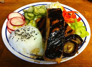 Karl’s Salmon and Tofu Teriyaki with Six Pickles