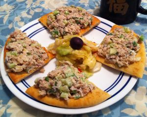 Karl’s Open-faced Chicken Salad Sandwiches on Pita Bread