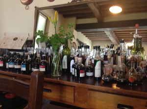 Andrea’s sideboard collection of different types of vinegars