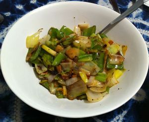 Karl’s Leek and Bell Pepper with Dark Soy