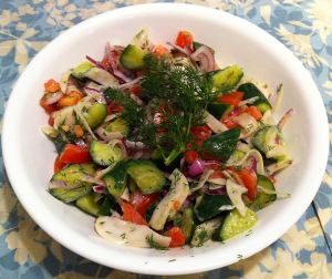 Karl’s California Fusion Tomato and Cucumber Salad