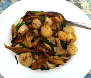 Karl’s Szechuan Salt & Pepper Scallops with Oyster Mushrooms