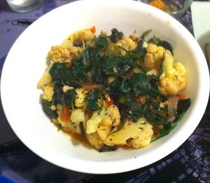 Karl’s Goan Cauliflower and Spinach