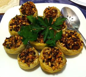 Karl’s Middle Eastern Stuffed Artichoke Hearts