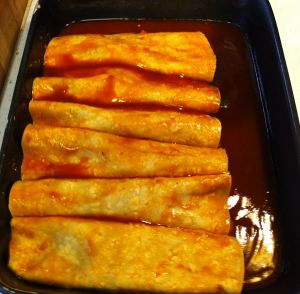 Karl’s Poblano and Bean Enchiladas assembly 5