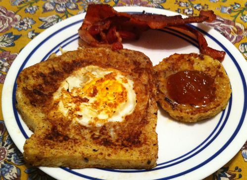 Karl’s One-eyed Jacques (French Toast Punch-Out Eggs)
