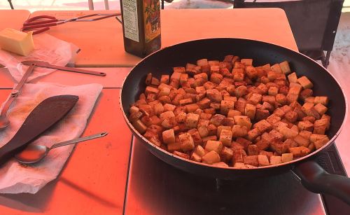 Fried potatoes with Karl’s Four Chile Chili Powder