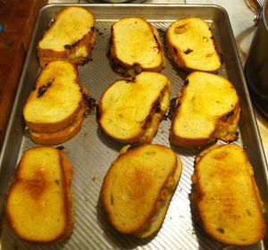 Karl’s Gruyère Melted Cheese Sandwiches for a Crowd in the tray