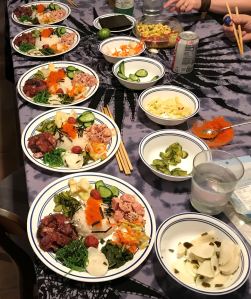 Karl’s Poké Chirashi Sushi Assembling the Plates