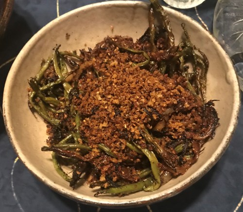 Karl’s Slow Roasted Harcourt Verts with Za’atar Breadcrumbs