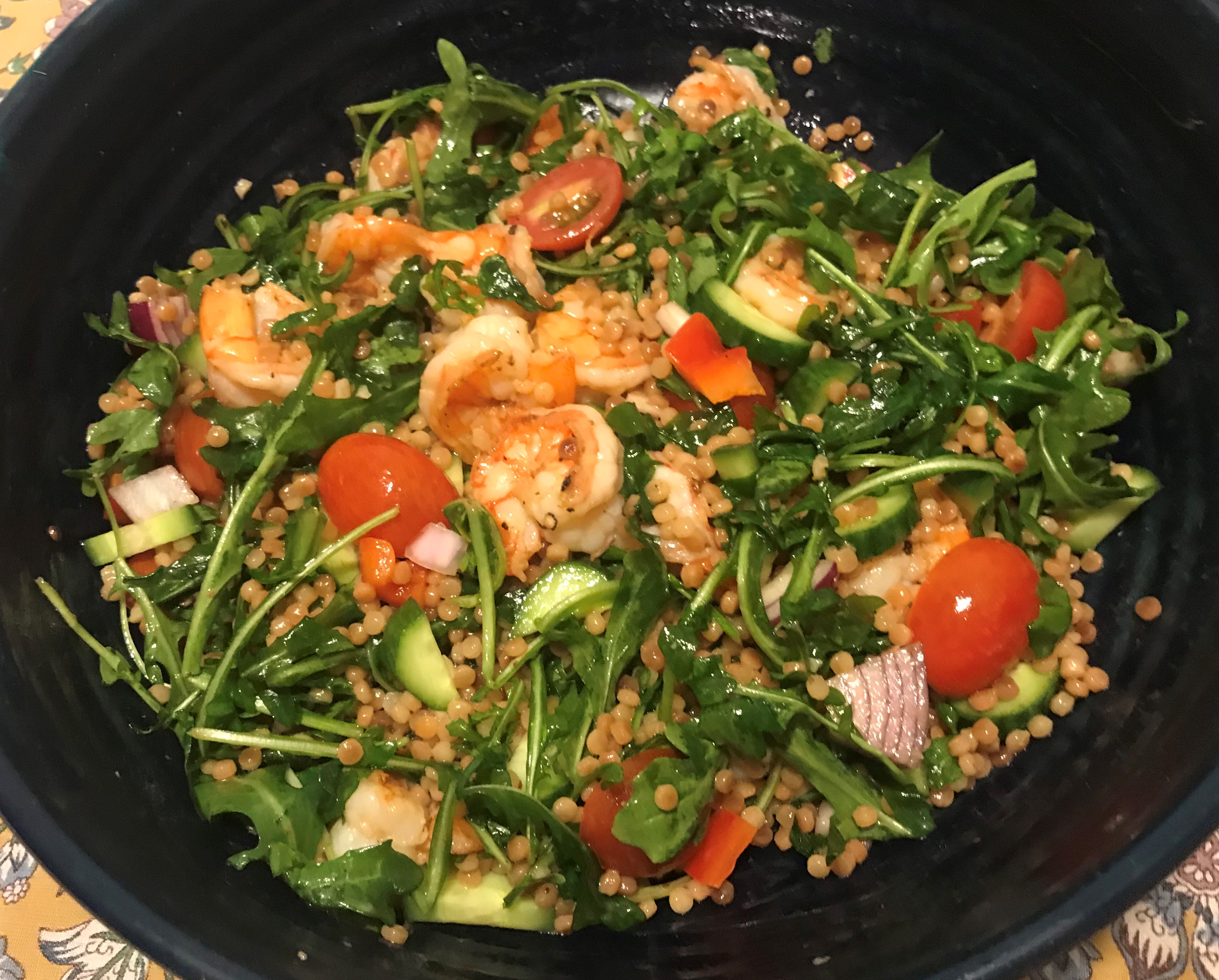 Karl’s Israeli Couscous with Lemon Garlic Shrimp Jabberwocky Stew