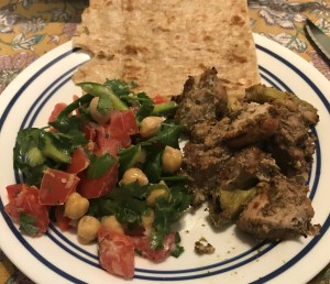 Za'atar Chicken, Chickpea Salad and Sangak